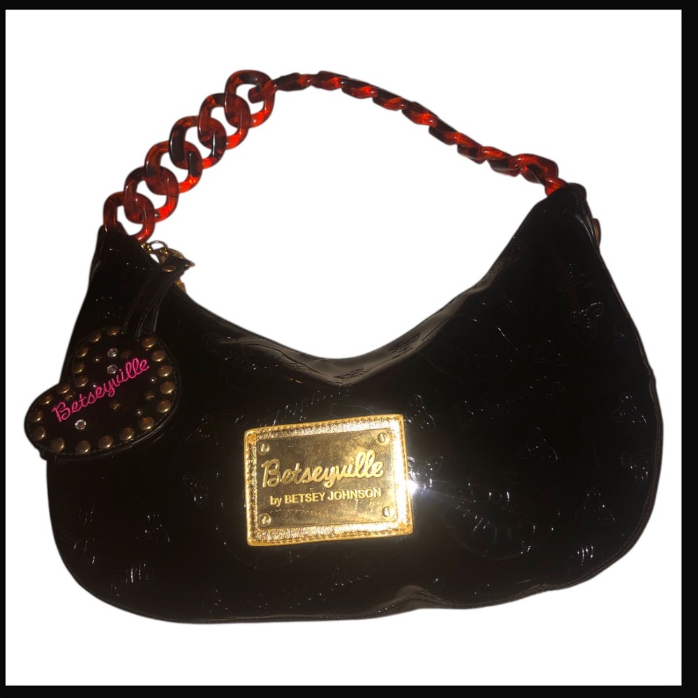 BETSEYVILLE BY BETSY JOHNSON Y2K Patent leather Hobo Bag - Picture 3 of 15